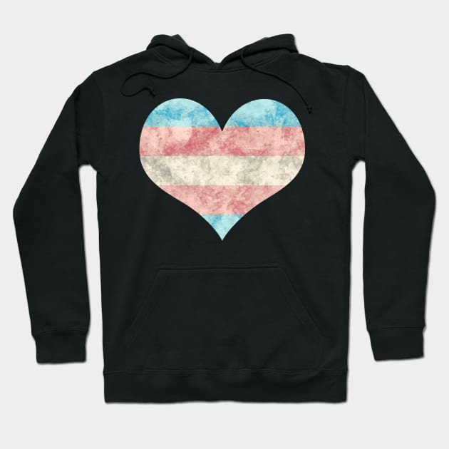 Trans Pride Heart - Watercolor Hoodie by MeowOrNever